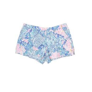 Lilly Pulitzer Women's Casual Shorts Size L Blue Pink Floral